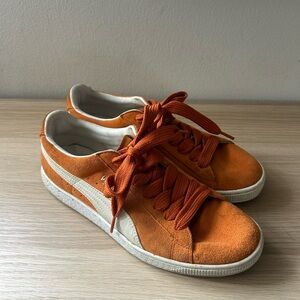 Classic Puma Orange Suede Sneakers